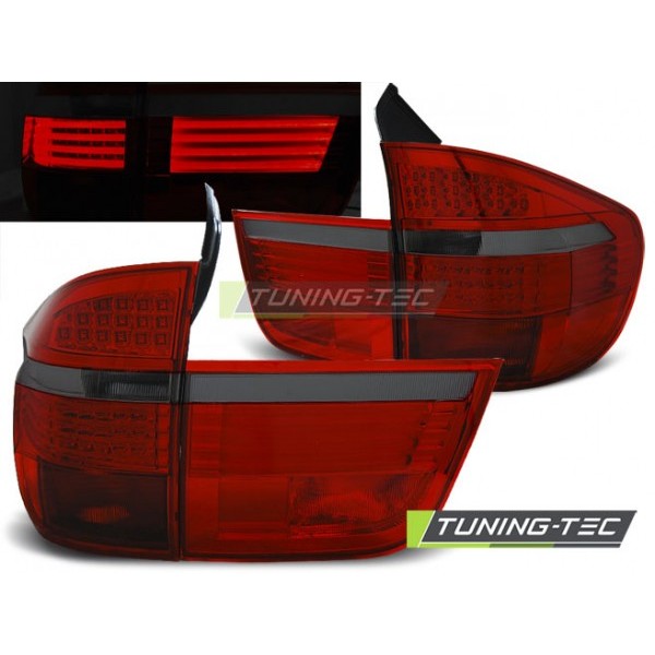 Альтернативная оптика светодиодная задняя Tuning-Tec BMW e70 X5 (2006-2010) красно-тонированная