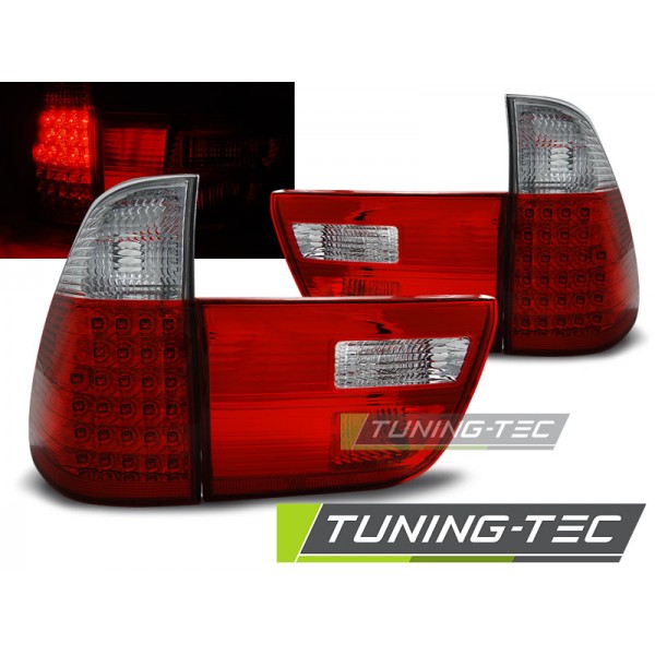 Оптика альтернативная led задняя BMW e53 X5 (1999-2006) красно-белая