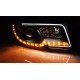 Оптика альтернативная передняя линзованная Tube Light Audi A4 B6 (2001-2004) черная