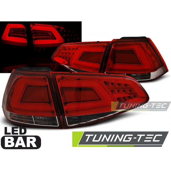 Оптика альтернативная LED задняя Volkswagen Golf VII (2012-...) красно-белые