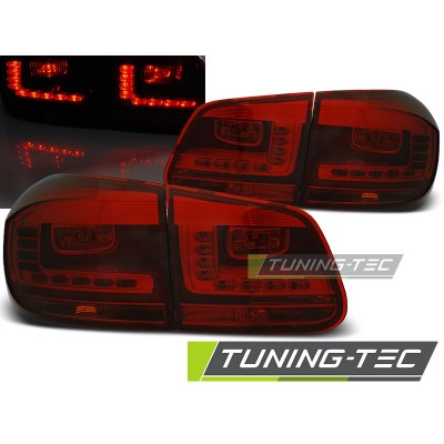 Оптика альтернативная LED задняя Volkswagen Tiguan (2011-2015) красно-тонированная