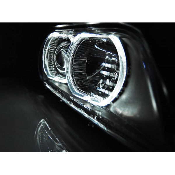 Оптика альтернативная Angel Eyes LED Xenon передняя BMW e39 5 серия (1995-2003) черная