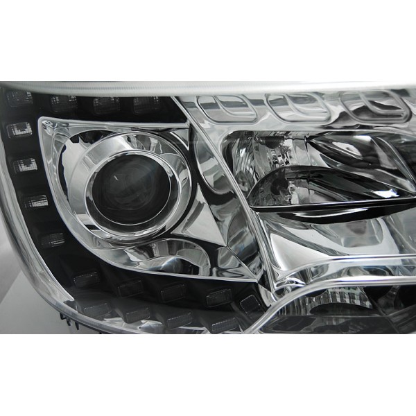 Оптика альтернативная с DRL передняя Volkswagen T5 (2010-2015) хром
