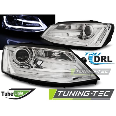 Оптика альтернативная Tube Light передняя Volkswagen Jetta VI (2011-...) хром