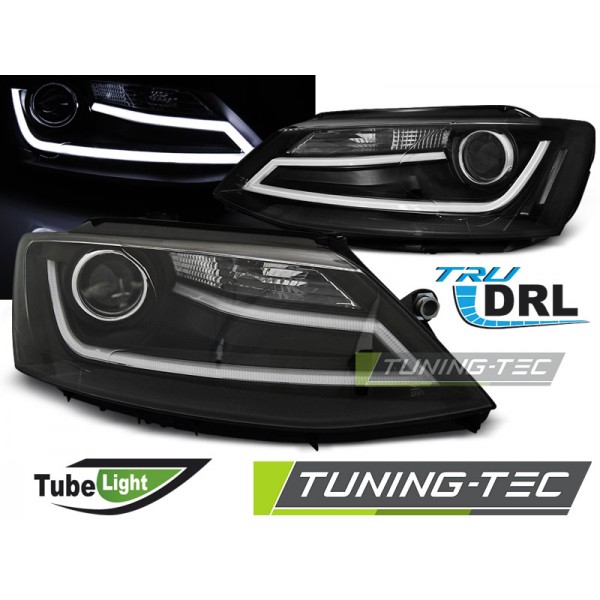 Оптика альтернативная Tube Light передняя Volkswagen Jetta VI (2011-...) черная