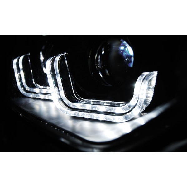 Оптика альтернативная линзованная CCFL под ксенон BMW F30/F31 3 серия (2011-2015) черная