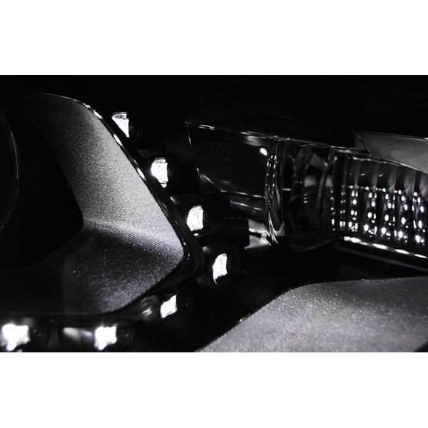 Альтернативная оптика передняя DRL линзованная Volkswagen Tiguan (2011-2015) черная