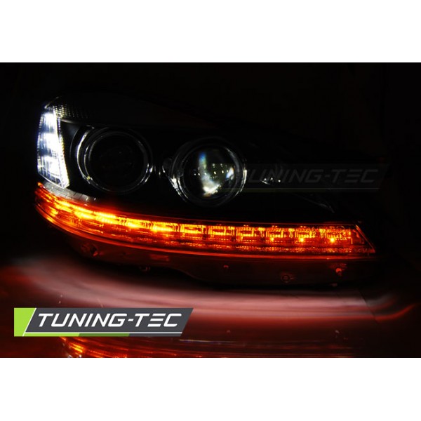 Оптика альтернативная с DRL передняя Mercedes W221 S-klasse (2005-2009) хром