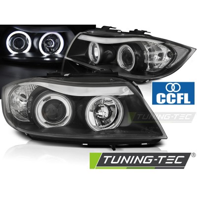 Оптика альтернативная Angel Eyes CCFL передняя BMW e90 3 серия (2005-2008) черная
