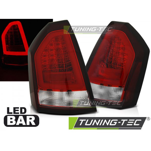 Оптика альтернативная LED Bar задняя Chrysler 300C (2004-2008) красно-тонированная