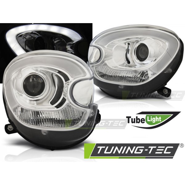 Оптика альтернативная линзованная передняя Tube Light Mini Cooper/Countryman R60 (2010-2014) хром