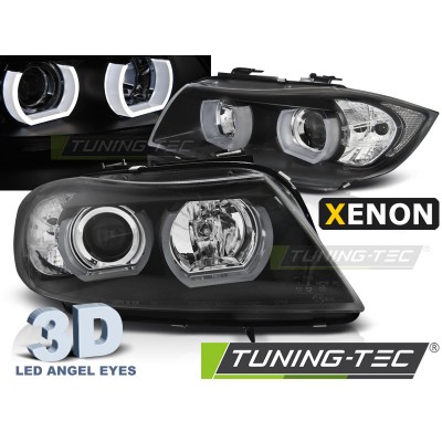 Оптика альтернативная 3D Led Angel Eyes Xenon BMW e90/91 3 серия (2005-2008) черные