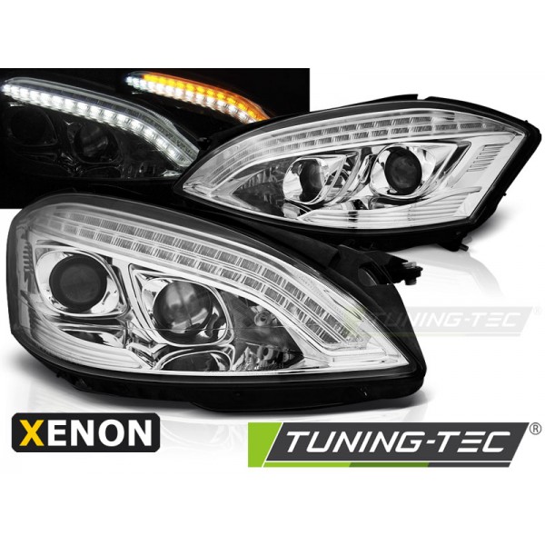 Оптика альтернативная передняя Daylight Xenon Mercedes W221 S-klasse (2005-2009) хром