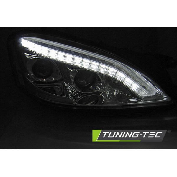 Оптика альтернативная передняя Daylight Xenon Mercedes W221 S-klasse (2005-2009) черная