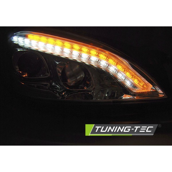 Оптика альтернативная передняя Daylight Xenon Mercedes W221 S-klasse (2005-2009) черная