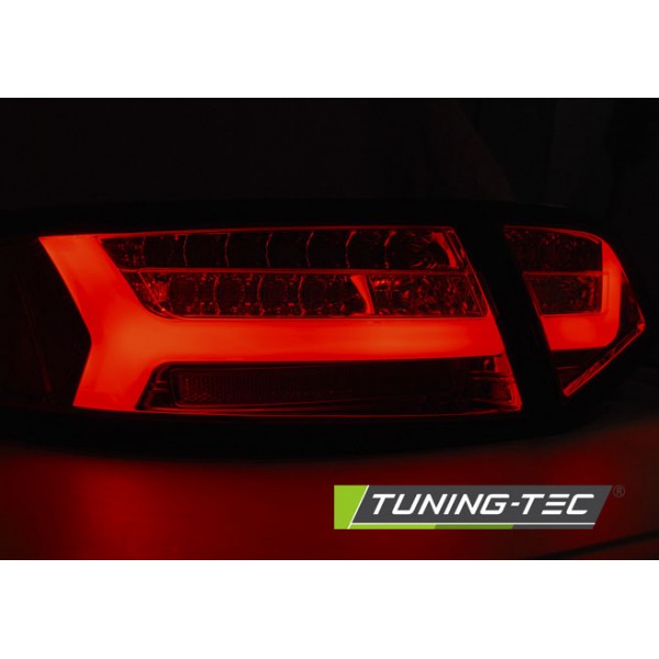 Оптика альтернативная LED Bar задняя Audi A6 C6 (2008-2011) красно-тонированная