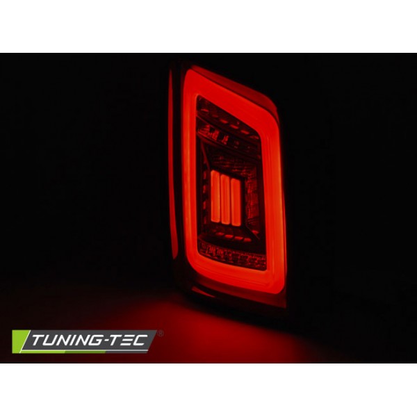 Оптика альтернативная LED Bar задняя Volkswagen T5 (2003-2009) красно-тонированная для распашных дверей