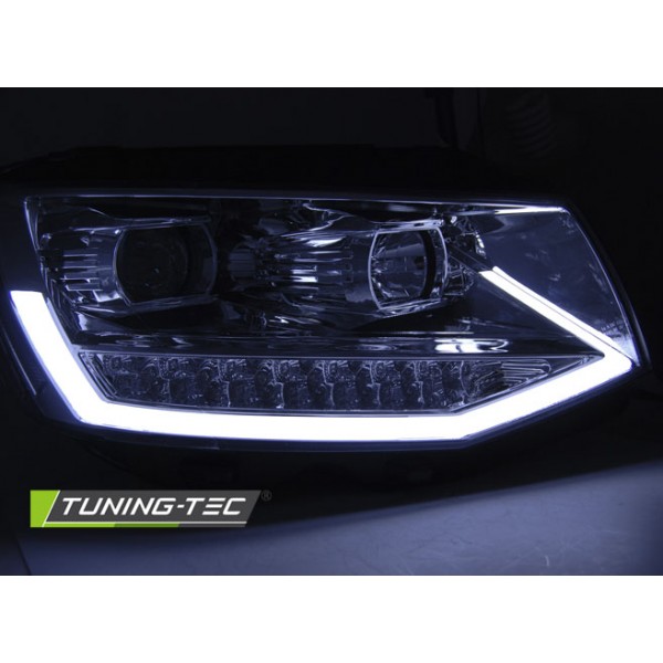 Оптика альтернативная передняя Tuning-Tec Tube Light DRL Volkswagen T6 (2015-...) хром