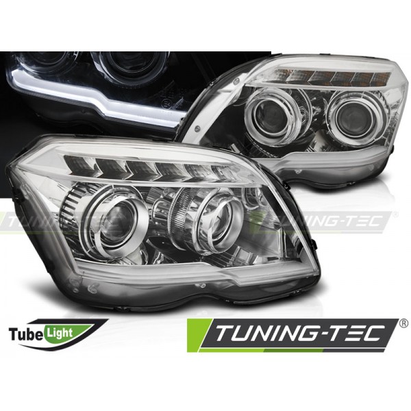Оптика альтернативная передняя Tuning-Tec TubeLight Mercedes X204 GLK-klasse (2008-2012) хром