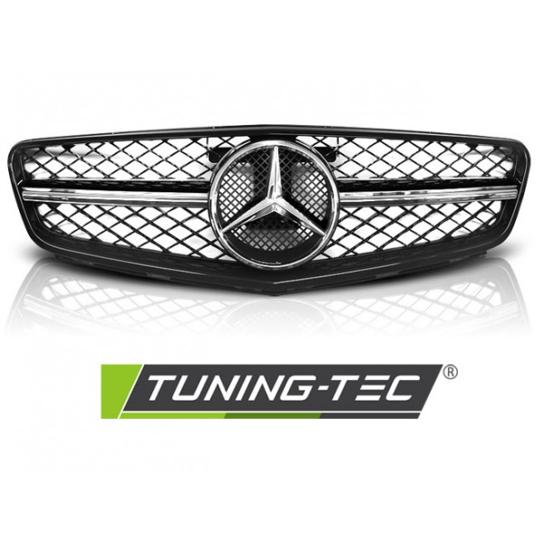 Решетка радиатора Tuning-Tec С63 Style Mercedes W204 C-klasse (2007-2014) черная-хром