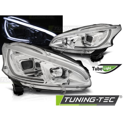 Оптика альтернативная передняя Tuning-Tec Tube Light Peugeot 208 (2012-2015) хром