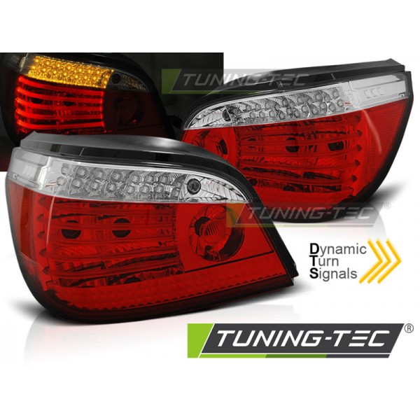 Оптика альтернативная задняя Tuning-Tec Dynamic Turn Signal BMW e60 5 серия (2003-2007) красно-белая