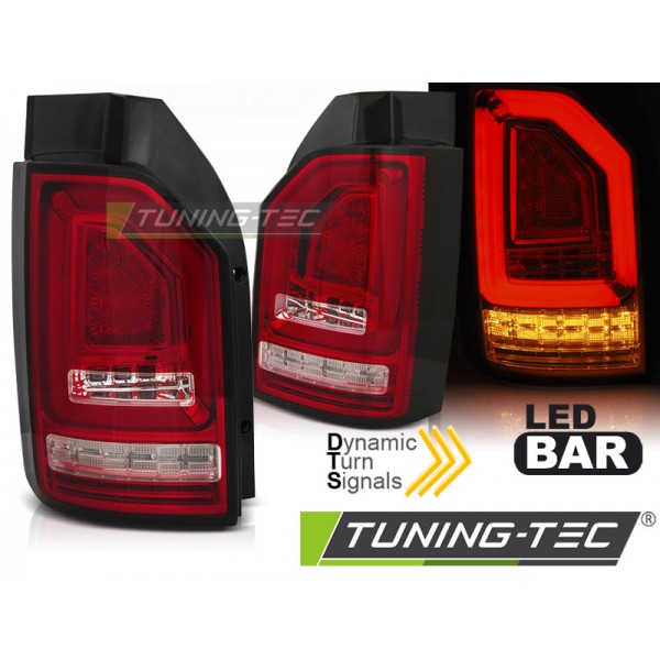 Оптика альтернативная задняя взамен штатных ламповых Tuning-Tec Volkswagen T6 (2015-...) красная