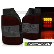 Оптика альтернативная LED задняя Volkswagen T5 (2003-2009) красно-тонированная для распашных дверей