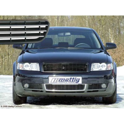 Решетка радиатора Mattig без значка Audi A4 B6 (2001-2004) хром полосы