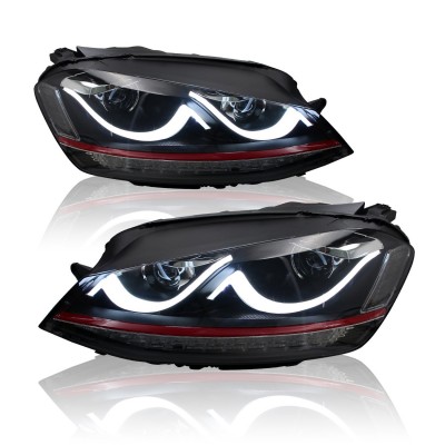 Оптика альтернативная передняя GTI Tube Volkswagen Golf VI (2012-...) черная