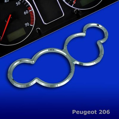 Хромированные кольца в щиток приборов Peugeot 206 (1998-...)