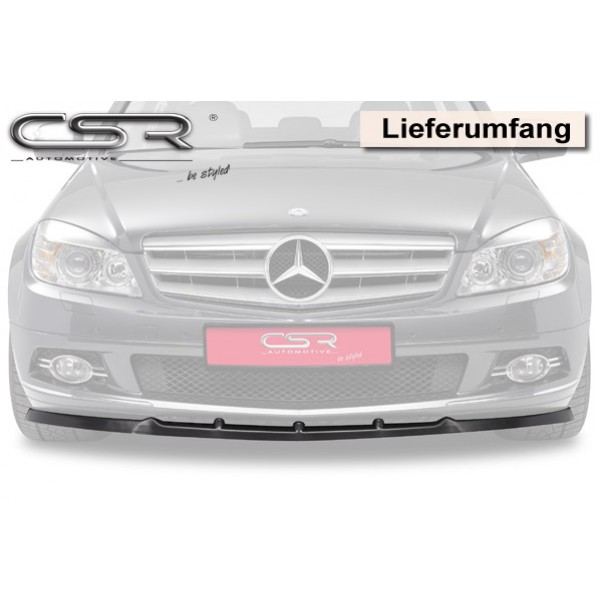 Юбка спойлер переднего бампера Mercedes W204 C-klasse (2006-2011)  (1)