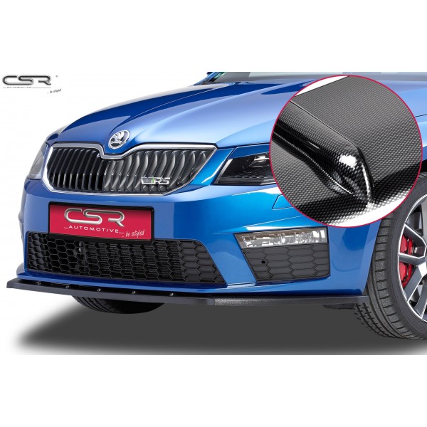 Юбка спойлер переднего бампера CSR Automotive Carbon Look Skoda Octavia III A7 RS (2012-...)