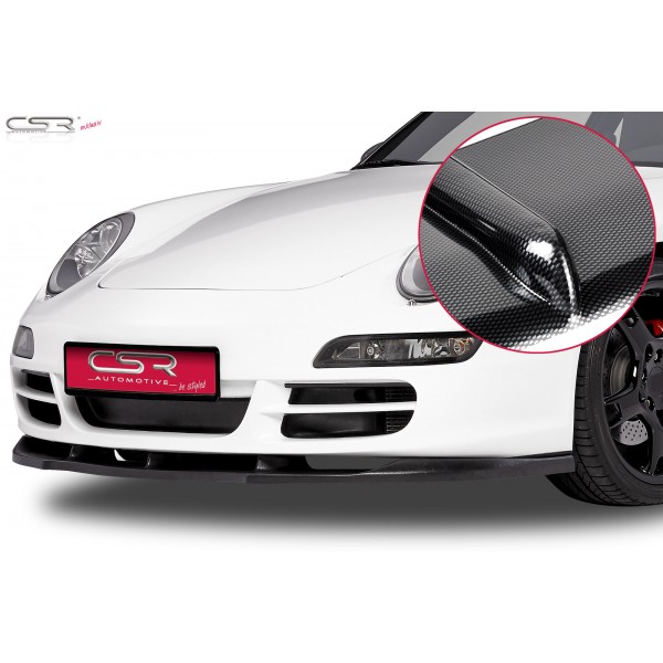 Юбка накладка переднего бампера CSR Carboon Look Porsche 911 (997) (2004-2008)