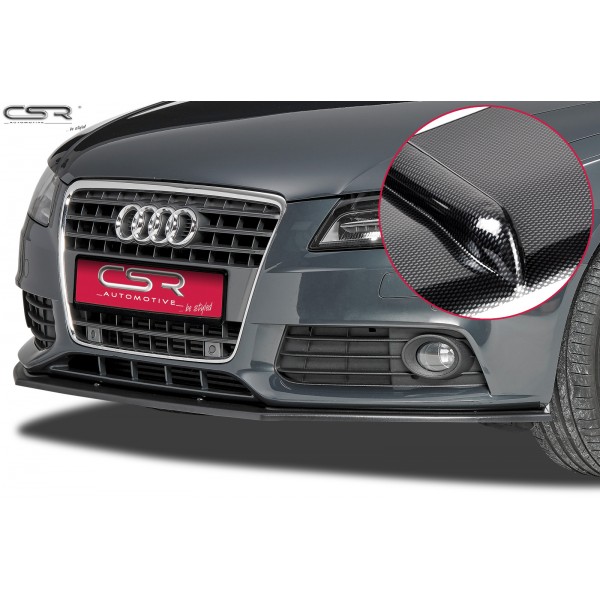Юбка накладка переднего бампера CSR Carboon Look Audi A4 B8 (2008-2012)