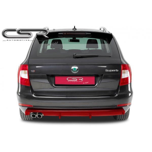 Юбка диффузор заднего бампера Skoda Superb II (2008-...)