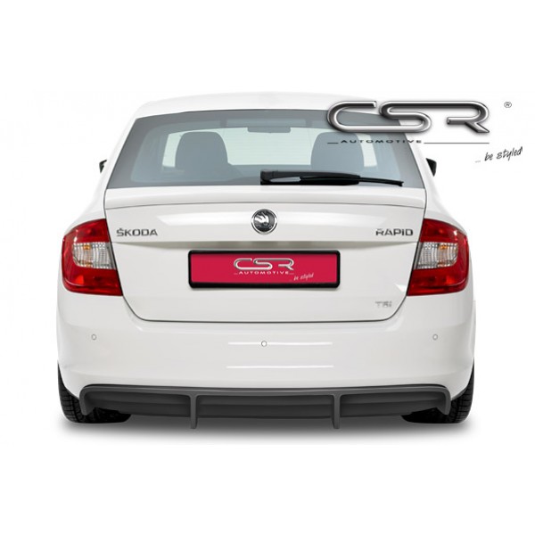Юбка диффузор заднего бампера Skoda Rapid (2012-...)