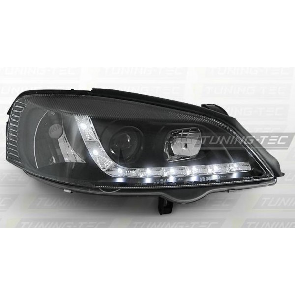 Оптика альтернативная передняя Opel Astra G (1998 - 2004) чёрная