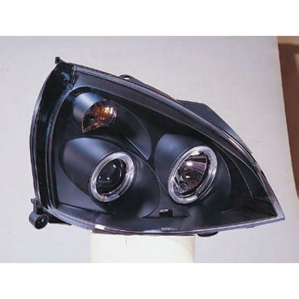 Оптика тюнинг передняя Angel Eyes Renault Clio II (2001-2005) чёрные