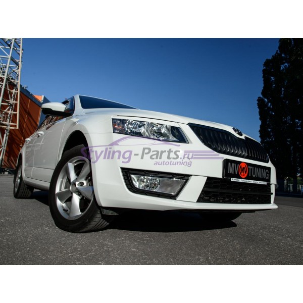 Накладки переднего бампера RS стиль Skoda Octavia III A7 (2012-2016)