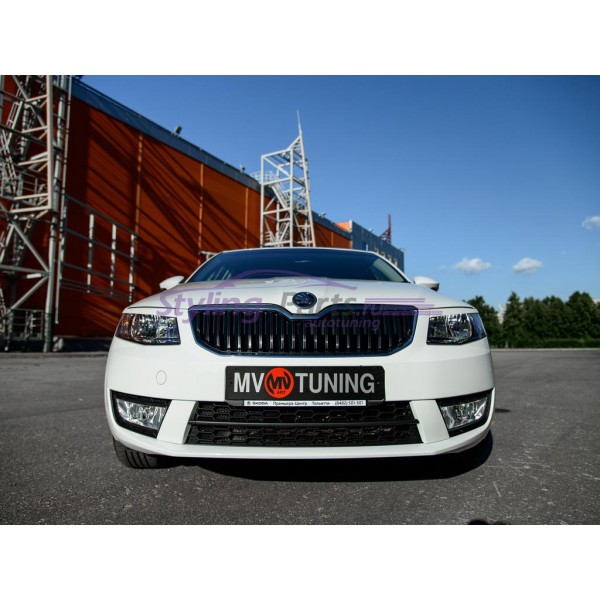 Накладки переднего бампера RS стиль Skoda Octavia III A7 (2012-2016)