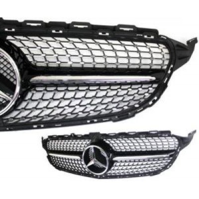 Решетка радиатора Diamond Style Mercedes W205 C-klasse (2014-...) черная
