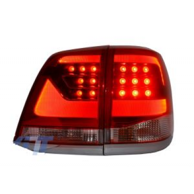 Оптика альтернативная задняя LED в стиле рестайлинга Toyota Land Cruiser 200 (2007-2015) красная