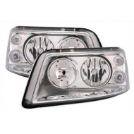 Оптика альтернативная с рассеивателем передняя Volkswagen T5 (2003-2009) хром