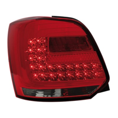 Оптика альтернативная тюнинг задняя LED Volkswagen Polo 6R (2009-...) красно-тонированная