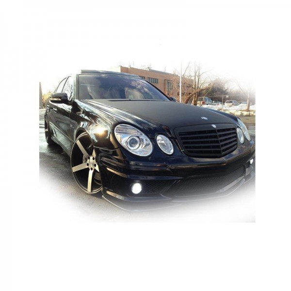 Решетка радиатора Avantgarde Style Mercedes W211 E-klasse (2006-2009) черная матовая