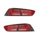 Оптика альтернативная задняя с бегающим поворотником Audi Style Mitsubishi Lancer X (2007-...) красная